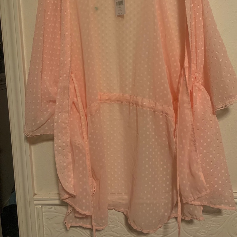 Blush pink sheer cardigan